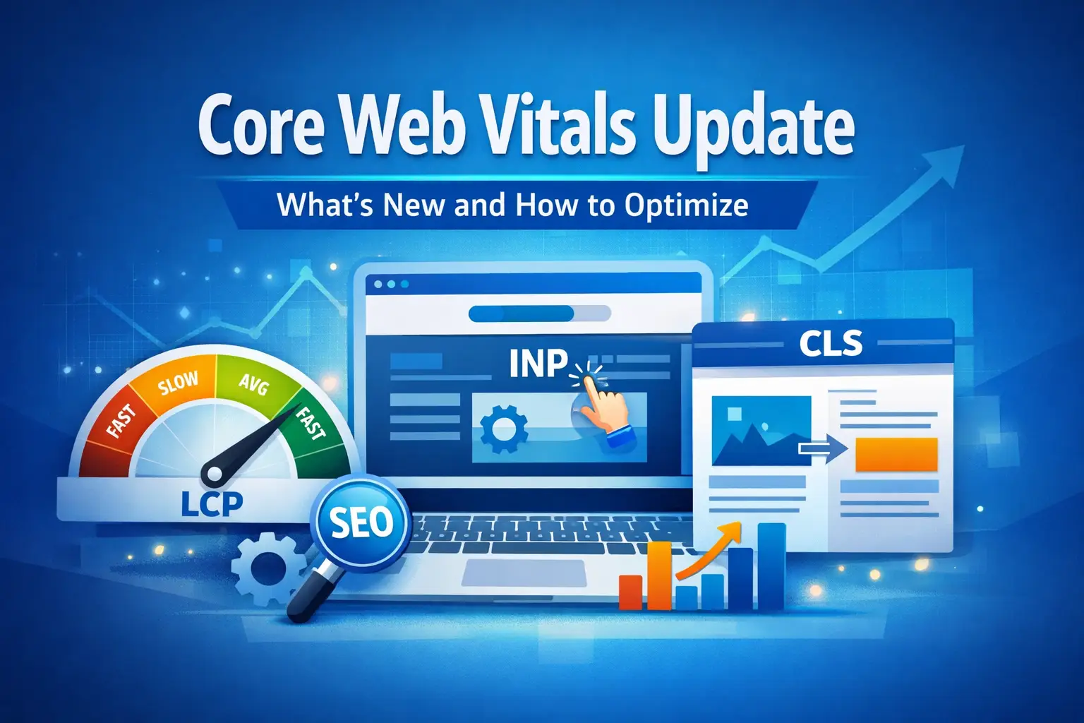 Kmarks article artwork about Core Web Vitals and website performance